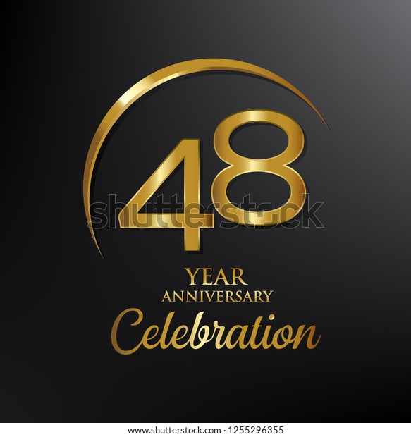 48 Years Anniversary Celebration Anniversary Logo Stock Vector (Royalty