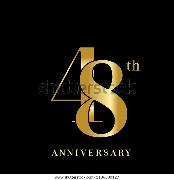 48 Years Anniversary Celebration Logotype Overlapping Stock Vector ...