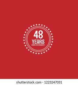 48 years anniversary celebration simple emblem, label, badge, logo,seal. vintage logo, 48 year sign, jubilee, greeting card