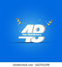 48 Years Anniversary Celebration Vector Template Design Illustration