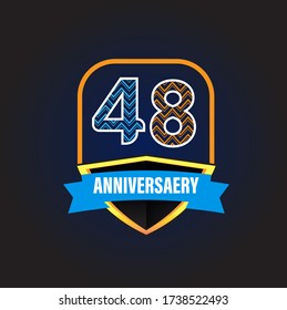 48 Years Anniversary Celebration Vector Template Design Illustration