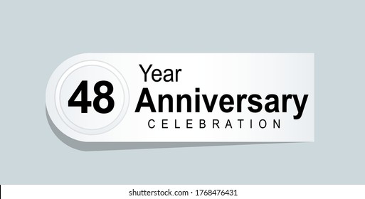 48 Years Anniversary Celebration Vector Template Design Illustration