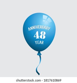 48 Years Anniversary Celebration Vector Template Design Illustration