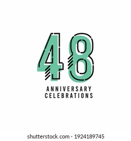 Ilustración de diseño de plantillas vectoriales de celebración de 48 años