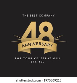 48 Years Anniversary Celebration Vector Template Design Illustration