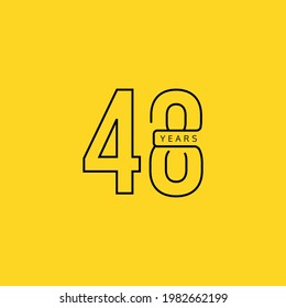 48 Years Anniversary Celebration Vector Template Design Illustration