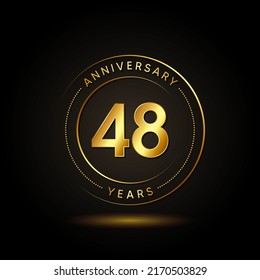 Ilustración de diseño de plantillas vectoriales de celebración de 48 años