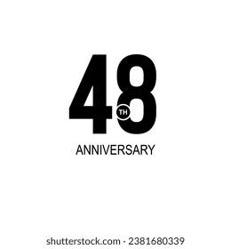 48 Years anniversary celebration vector template design illustration