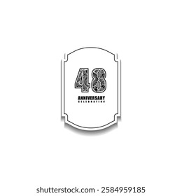 48 years anniversary celebration vector template design illustration