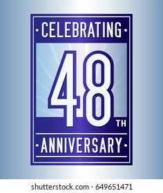 48 years anniversary design template. Vector and illustration