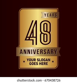 48 years anniversary design template. Vector and illustration.