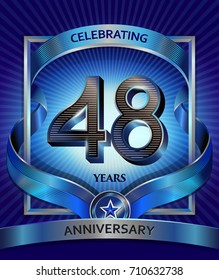 48 years anniversary design template for invitation, advertising, banner, vector design