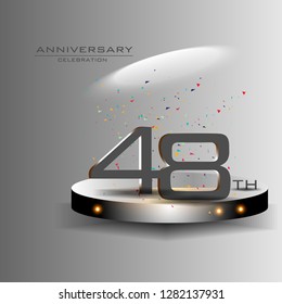 48 years anniversary design vector templates and illustrations, concepts in the future by giving a sci fi feel effect