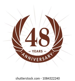 48 years anniversary. Elegant anniversary design. 48 years logo.