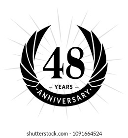 48 years anniversary. Elegant anniversary design. 48 years logo.