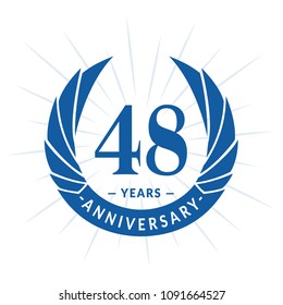 48 years anniversary. Elegant anniversary design. 48 years logo.