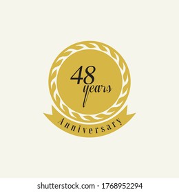 48 Years Anniversary logo design Set Vector Template Design Illustration