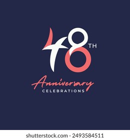 48 years anniversary logo design. Anniversary logo design template.