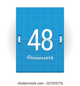 48 Years Anniversary Logo Designed like Flip Calendar