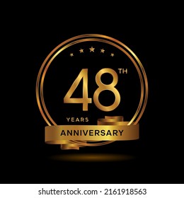 48 Years Anniversary Logo Gold Color Stock Vector (Royalty Free ...