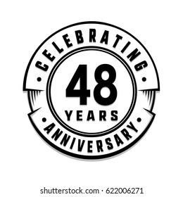 48 years anniversary logo template. Vector and illustration.