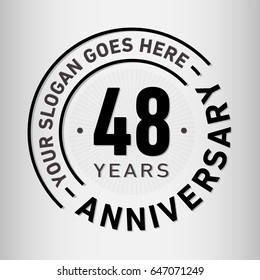 48 years anniversary logo template. Vector and illustration.