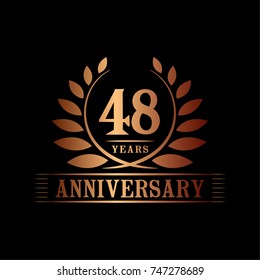 48 Years Anniversary Logo Template Stock Vector (Royalty Free ...