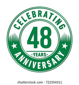 48 years anniversary logo. Vector and illustration.