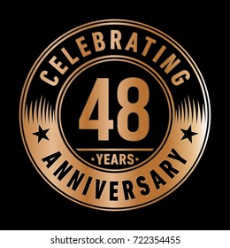 48 years anniversary logo. Vector and illustration.