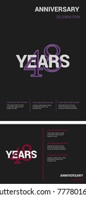 48 Years Anniversary Logotype design with overlapping styles between numbers and letters