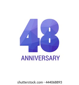 48 Years Anniversary with Low Poly Design