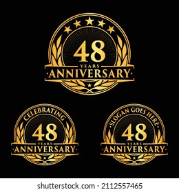 48 years anniversary set. 48th celebration logo collection. Vector and illustration. 