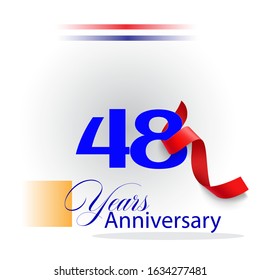 48 Years Anniversary Vector Template Design Illustration