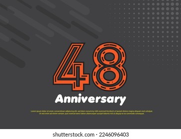 48 Years Anniversary Vector Template Design Illustration