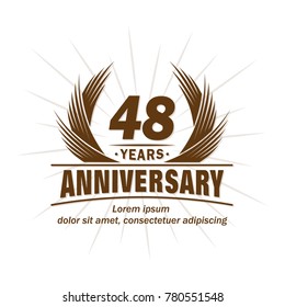 48 years design template. Anniversary vector and illustration template.