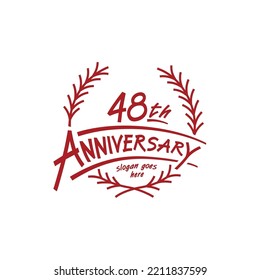 48 years design template. Vector and illustration. 48th years logo.