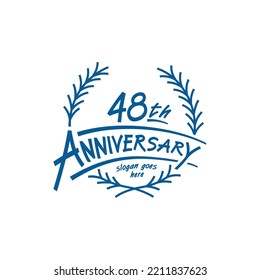 48 years design template. Vector and illustration. 48th years logo.