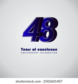 48 years of excelence anniversary celebration , vector template design illustration