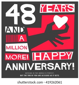 48 Years Happy Anniversary (Vector Illustration Concept Design)