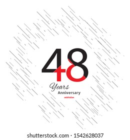 48 years old celebrating classic logo. Colored happy anniversary template numbers. Greetings celebrates. Traditional framed digits of ages.