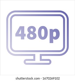 480p video icon design vector