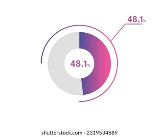 48.1 Percentage circle diagrams Infographics vector, circle diagram business illustration, Designing the 48.1% Segment in the Pie Chart.
