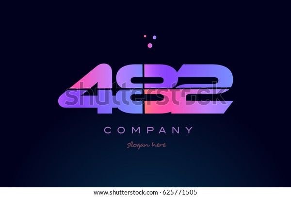 482 Pink Blue Purple Number Digit Stock Vector (Royalty Free) 625771505 ...