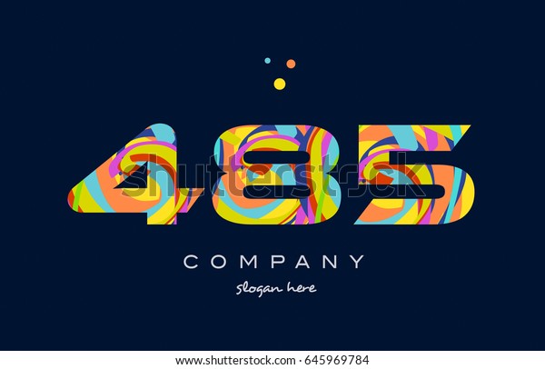 485 Number Digit Numeral Logo Colored Stock Vector (Royalty Free ...