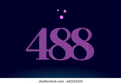 488 number digit logo pink line stripes magenta purple blue font creative text dots company vector icon design