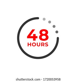 Icono de color y concepto de tiempo de 48h