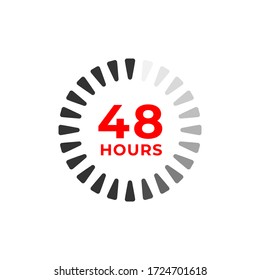 48h color icon and time concept