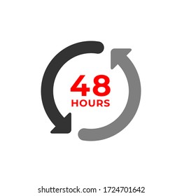 48h color icon and time concept