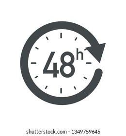 48h icon. Flat vector illustration in black on white background.