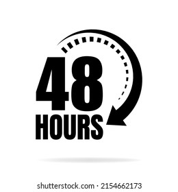 48h icon. Flat vector illustration in black on white background.